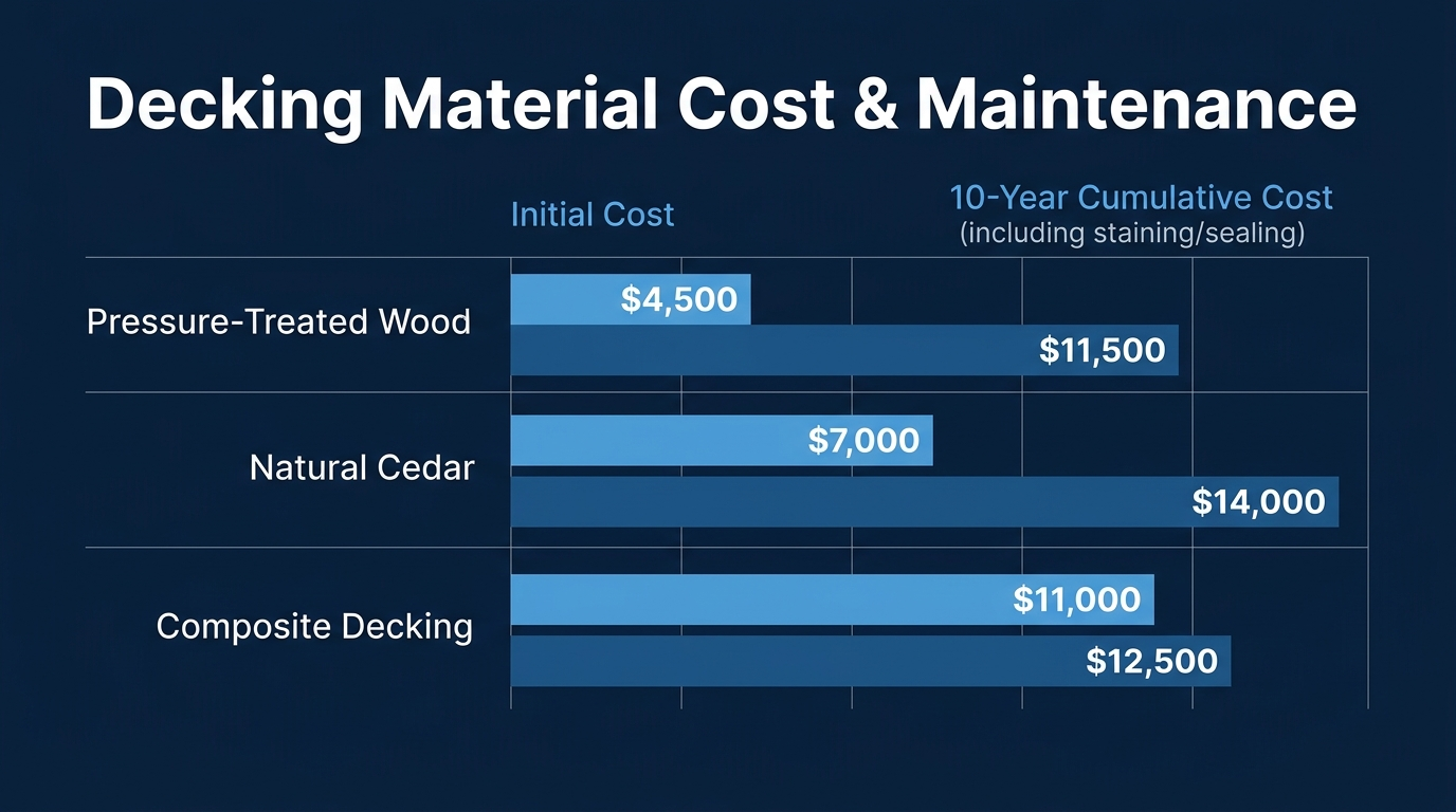 Decking Material Cost & Maintenance Infographic
