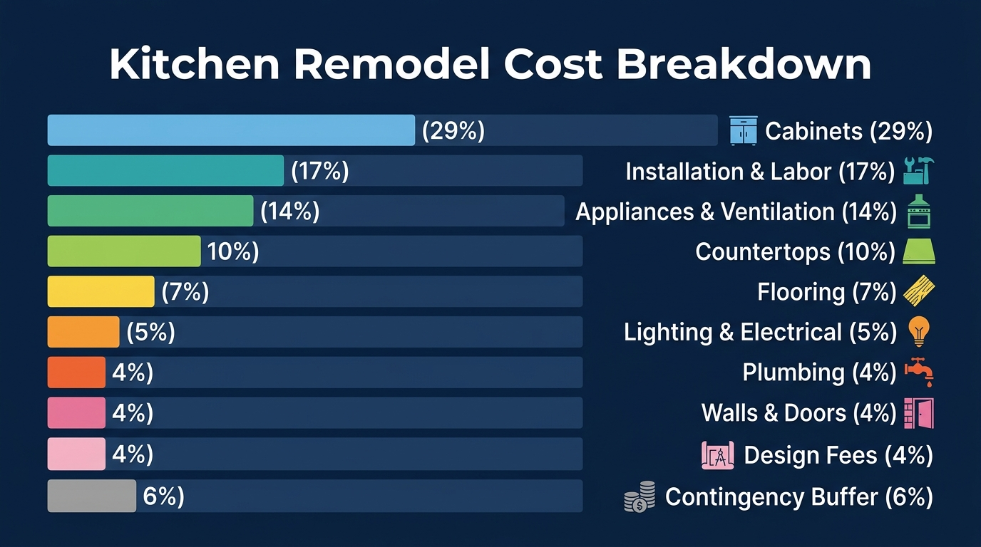 Kitchen Remodel Cost Breakdown Infographic